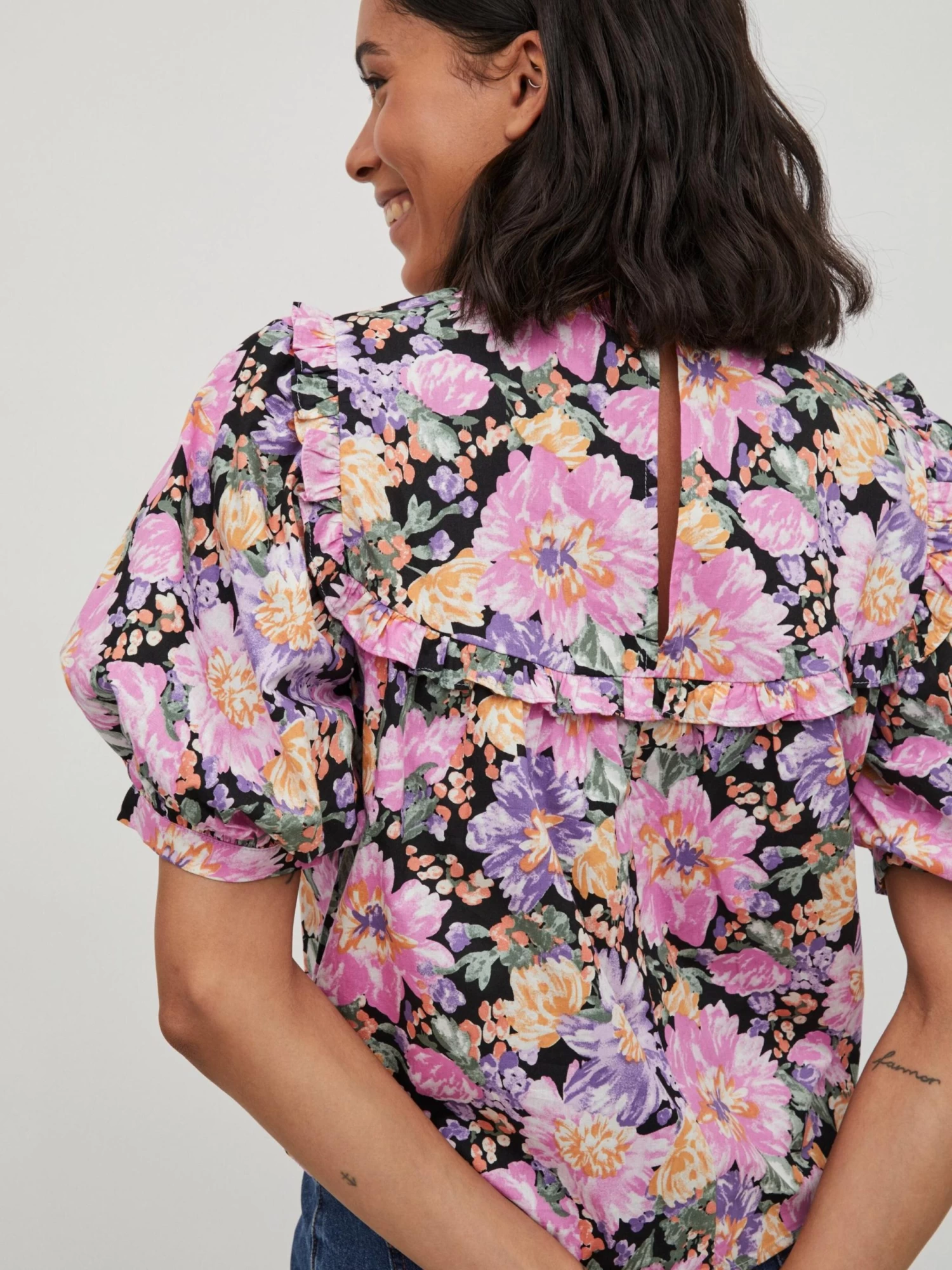 Vila Blouses Met Korte Mouw Blouse Dames Pink 8 Vila Blouses Met Korte Mouw Blouse Dames Pink - Afbeelding 6