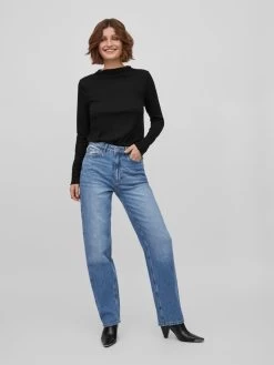 Vila Mom Jeans Loosefit Jeans Dames Blauw -Vila a43d5d1fb9b09ca0530c08af34325996