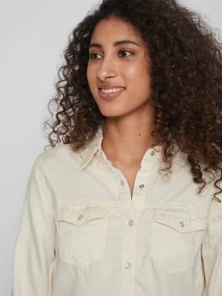 Vila Spijkerblouses Blouse Bista Dames Beige -Vila a4e3d177aca7acceae8b3ae7981e16f4