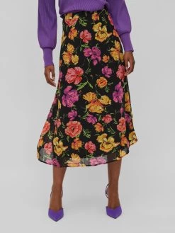 Vila Midi Rokken Rok SERENA Dames Zwart -Vila a5ce0055b8f28ad622f1b26f5c6548a3