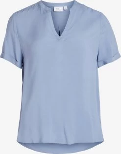 Vila Blouses Met Korte Mouw Blouse Roma Dames Smoky Blue