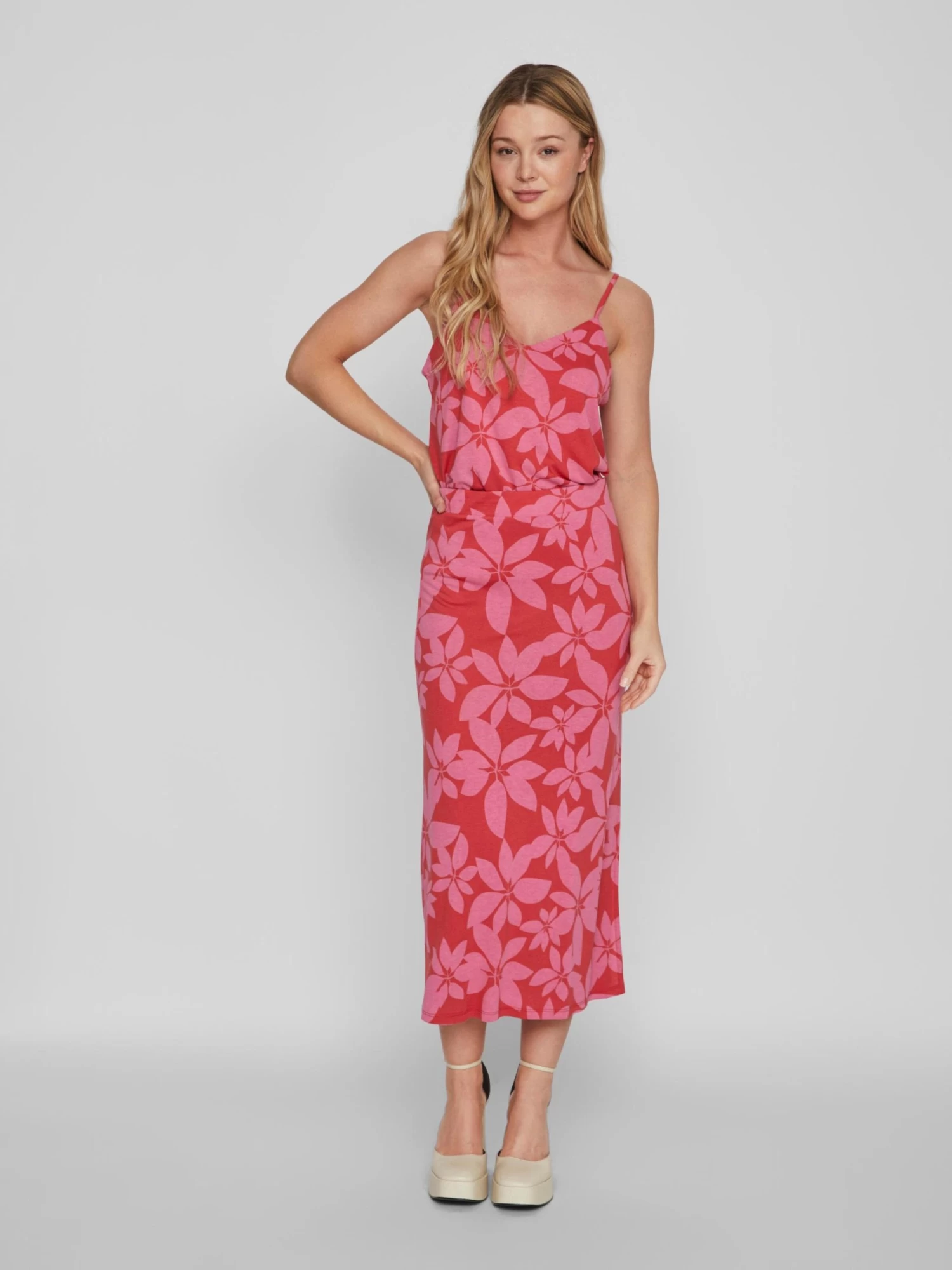Vila Maxi Rokken Rok KAMI Dames Rood 7 Vila Maxi Rokken Rok KAMI Dames Rood - Afbeelding 5