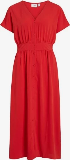 Vila Maxi Jurken Jurk Dames Vuurrood
