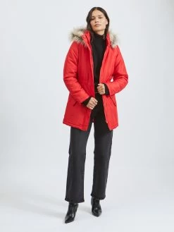 Vila Parkas Winterparka Dames Rood 9 Vila Parkas Winterparka Dames Rood -Vila a7027c4a0a122e75471ed7a6dc83e186