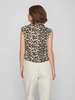 Vila Blouse Tops Blouse Dames Beige / Zwart -Vila a7464edfa2115bde568de0901c83ecc1