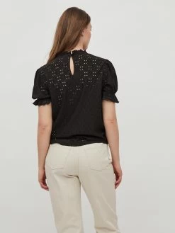 Vila Blouses Met Korte Mouw Blouse Kawa Dames Zwart -Vila a76557e7ae2f6c7a1bbc9032c8845212