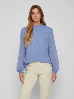 Vila Blouseshirts Blouse Dames Blauw -Vila a8009854af01499be30fad201d98df31