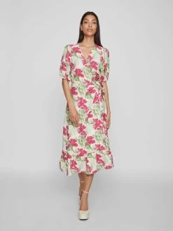 Vila Maxi Jurken Jurk Grea Dames Beige -Vila a8d53426c7c5a223b1559d0d995dbb49