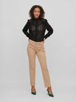 Vila Straight Regular Jeans STRAY Dames Donkerbeige -Vila a8d6b77cdb3d8ce06e8eb5931cea6326