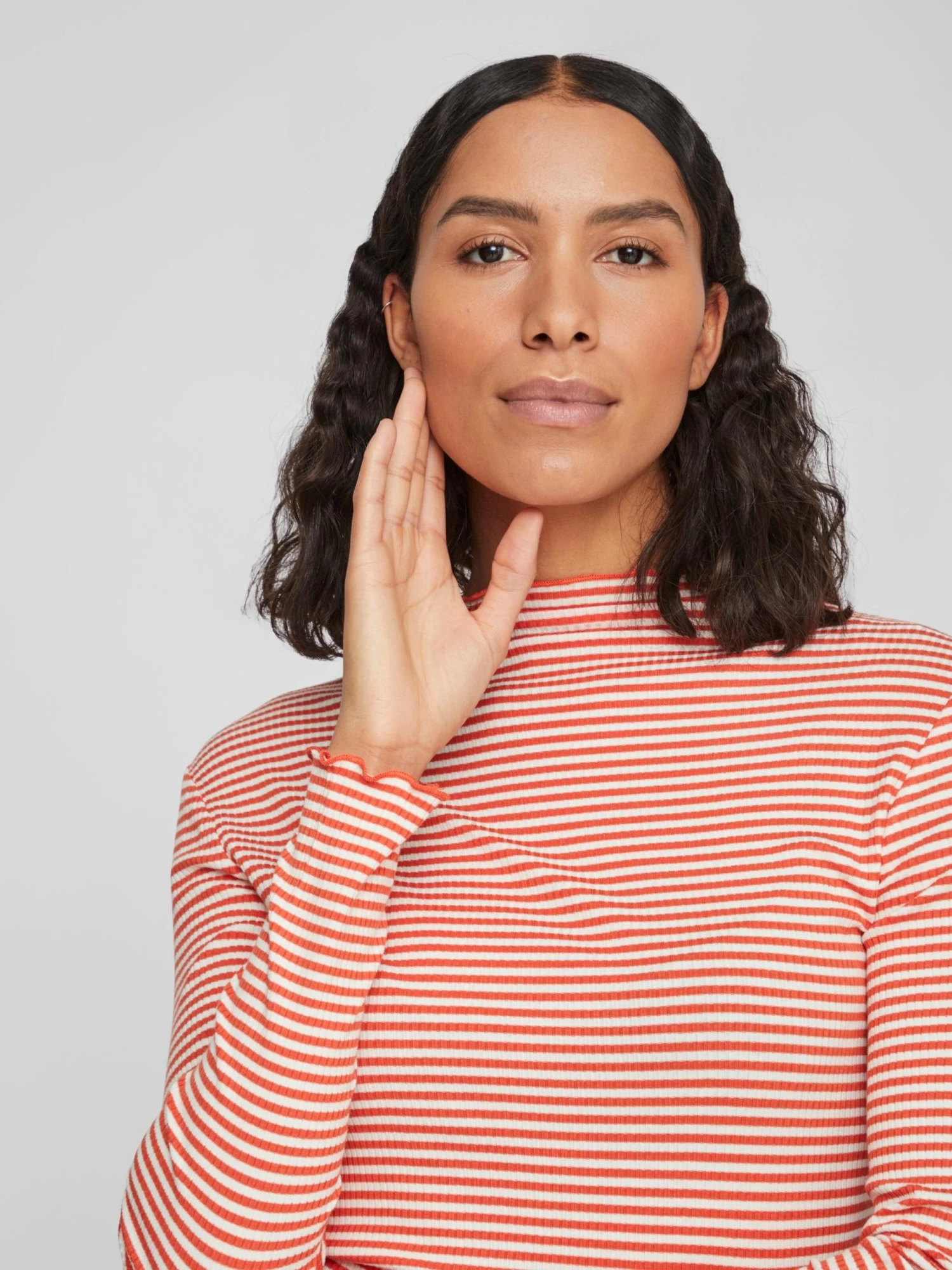 Vila Longsleeves Shirt Dames Oranjerood 9 Vila Longsleeves Shirt Dames Oranjerood - Afbeelding 7