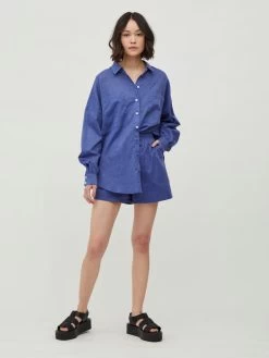 Vila Overhemden Blouse Dames Blauw -Vila abb6ea9987c5d8e6751db60c6bddde77