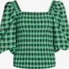 Vila Blouses Met Korte Mouw Blouse Dames Groen / Zwart