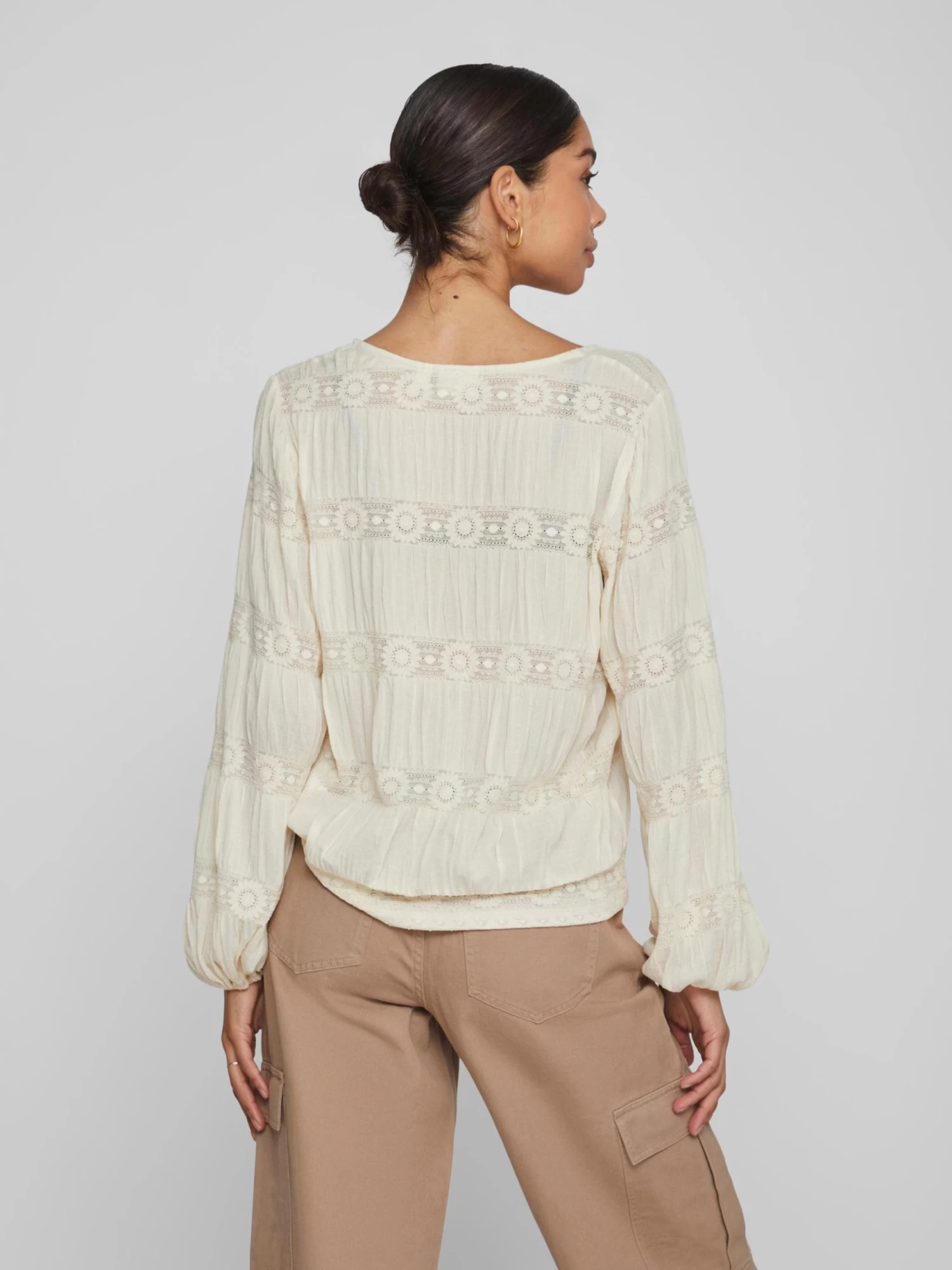 Vila Kanten Blouses Blouse Lea Dames Nude 6 Vila Kanten Blouses Blouse Lea Dames Nude - Afbeelding 4