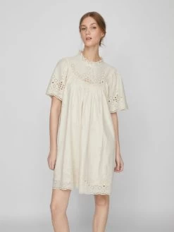 Vila Mini Jurken Jurk Dames Beige -Vila acfc943775fd511c53d7cab721a49174