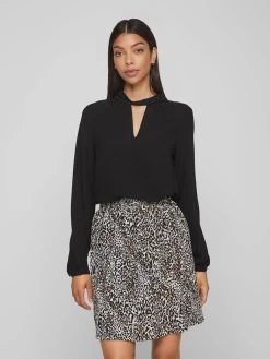 Vila Overhemden Blouse Dames Zwart -Vila ad223f9bde5a1f4e1b1e55f5ca2da2d3