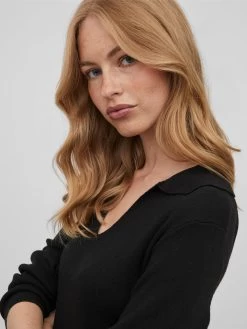 Vila Gebreide Jurken Gebreide Jurk Marla Dames Zwart -Vila ad9cb0ea58bf17ff69c4e7a6fa4e1679