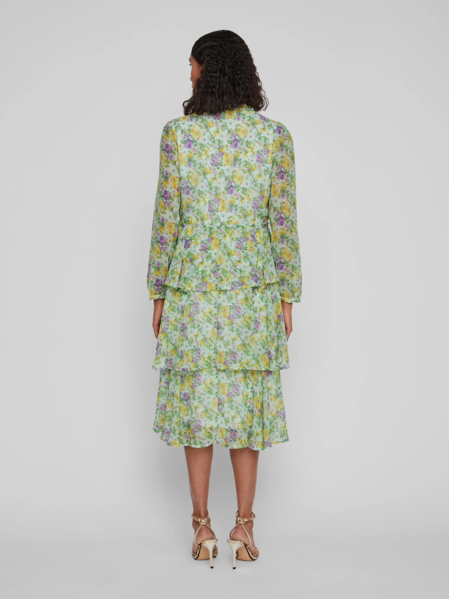 Vila Midi Jurken Jurk Paus Dames Lichtgroen / Donkergroen 6 Vila Midi Jurken Jurk Paus Dames Lichtgroen / Donkergroen - Afbeelding 4