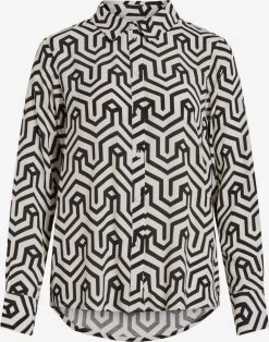 Vila Overhemden Blouse Dames Zwart / Wit