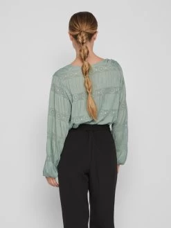 Vila Kanten Blouses Blouse Lea Dames Pastelgroen -Vila af11917643e6fd6345aaebfc01170e30