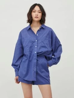 Vila Overhemden Blouse Dames Blauw -Vila aff3fd49db33f2d878d04036a80116b3