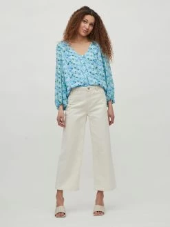 Vila Blouseshirts Blouse Dames Blauw / Navy / Lichtblauw -Vila b2df6c5428a84258cad6b8db3e24966f