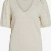Vila T-shirts Shirt Dames Beige -Vila b341ae6fcefb8bb4821cfcd45db2fd59