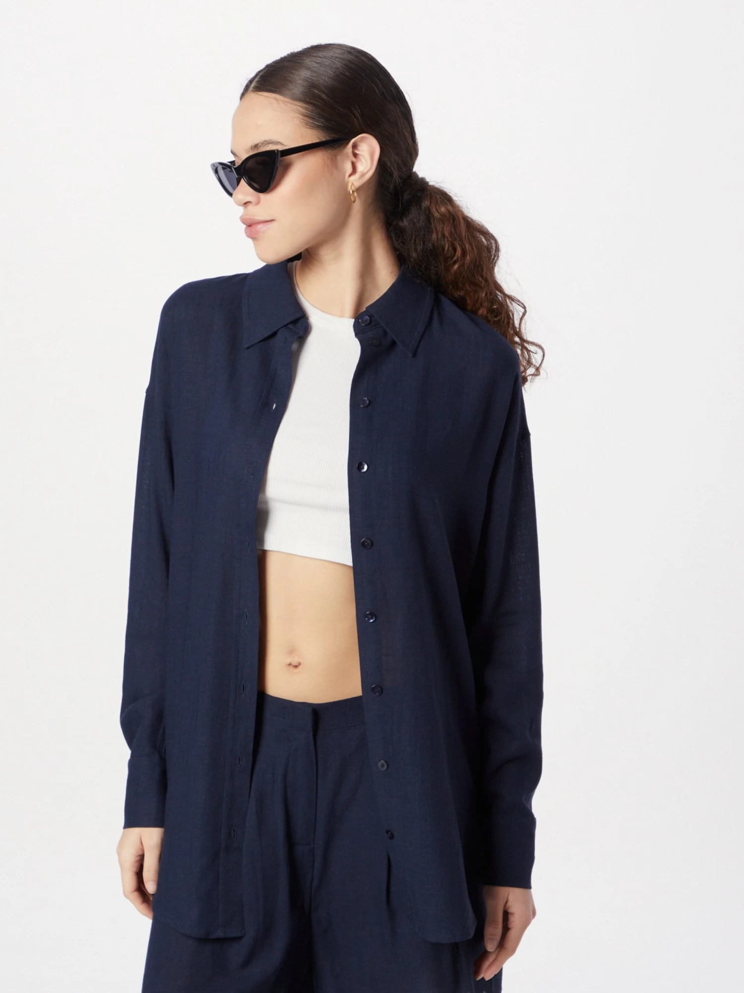 Lange Blouses Blouse FIONA Dames Navy 5 Lange Blouses Blouse FIONA Dames Navy - Afbeelding 3