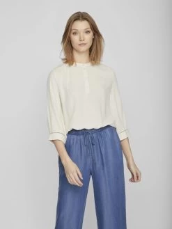 Vila Blouses Met Korte Mouw Blouse Dames Beige / Crème -Vila b3f922e71793d26040e877e3cc583f0e