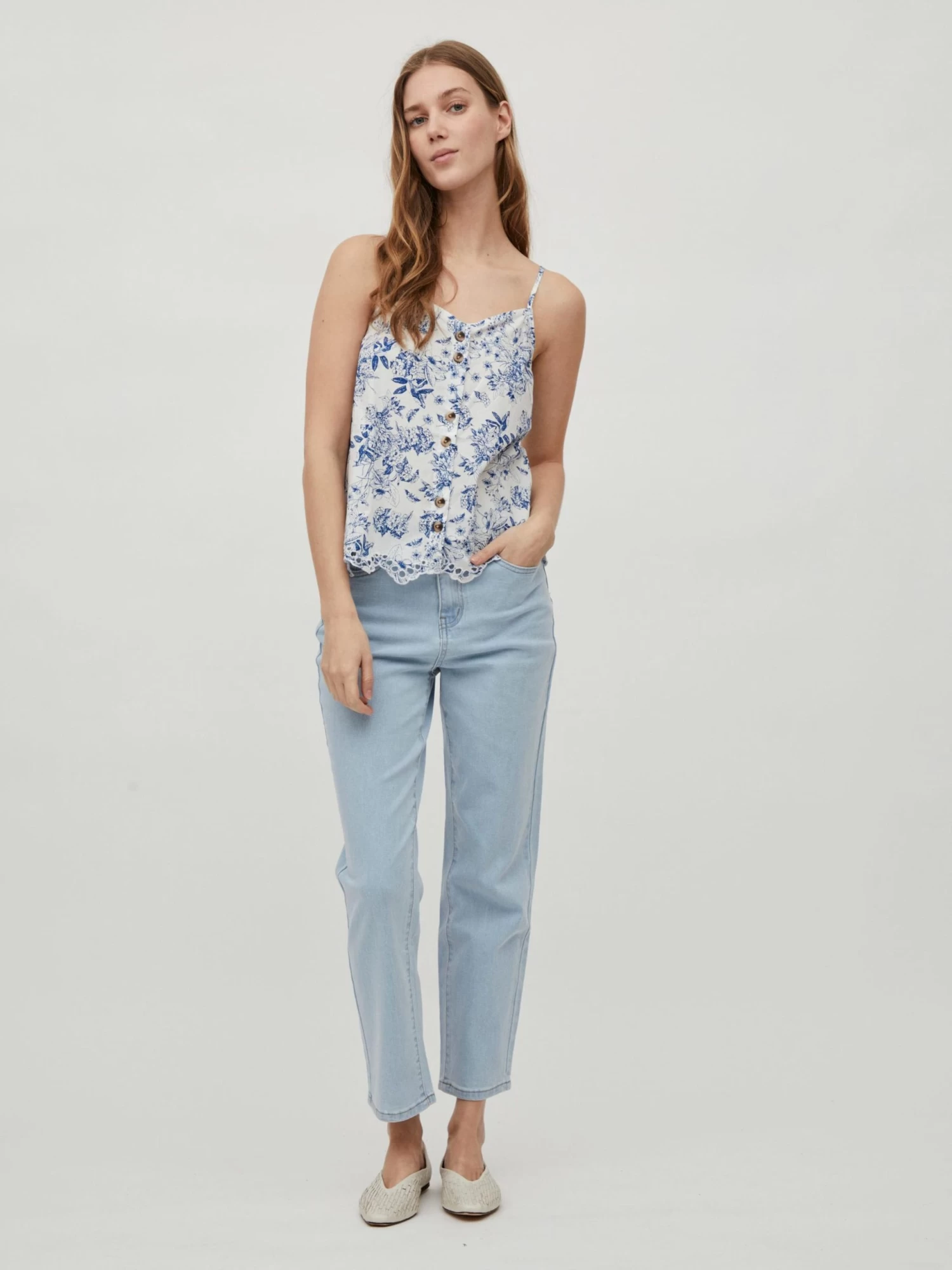 Vila Spaghetti Tops Top Camelina Dames Wit 6 Vila Spaghetti Tops Top Camelina Dames Wit - Afbeelding 4