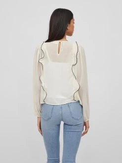 Vila Blouseshirts Blouse Metina Dames Natuurwit -Vila b46ecb9e8a3de21bce67413df47299f1