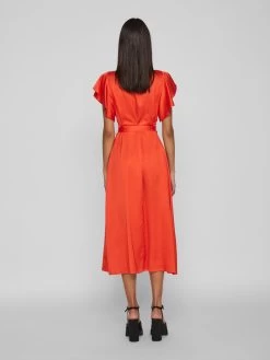 Vila Midi Jurken Jurk Carolina Dames Rood -Vila b4917f31c1fd941224e574e50d7473ee