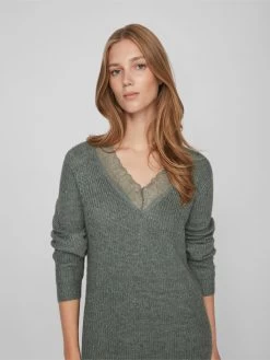 Vila Gebreide Jurken Gebreide Jurk Glacy Dames Donkergroen -Vila b4ba3529da0ed20a42da64ef8a5c3c97