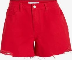 Vila Denim Shorts Regular Jeans Dames Vuurrood