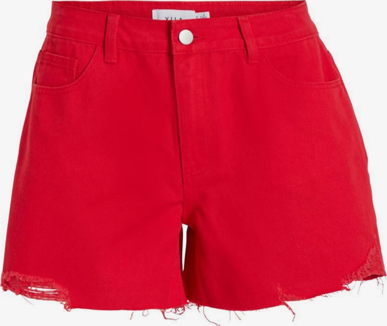 Vila Denim Shorts Regular Jeans Dames Vuurrood 3 Vila Denim Shorts Regular Jeans Dames Vuurrood