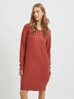 Vila Gebreide Jurken Gebreide Jurk Ril Dames Roestrood -Vila b6ed395c6f7b45f268857cfc7f59ab1d