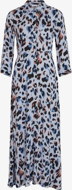 Vila Maxi Jurken Jurk Dames Duifblauw