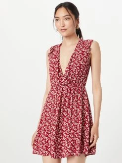 Vila Mini Jurken Jurk Sanne Dames Robijnrood -Vila b90490b4dcfa403800fe7060ba10cc3c