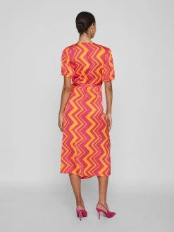 Vila Midi Jurken Jurk Hula Dames Fuchsia -Vila b972b7b6c46a77fdb76ac1b9a2a00fd7