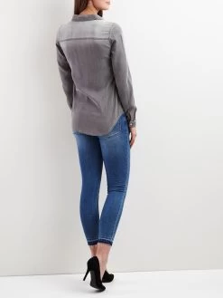Vila Spijkerblouses Blouse Bista Dames Grijs -Vila baee0572268ab7380229b0c92c7c8692