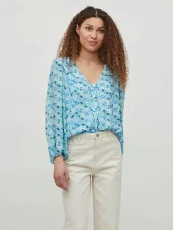 Vila Blouseshirts Blouse Dames Blauw / Navy / Lichtblauw -Vila bbb10eee040a53a340d32f98fda223bf