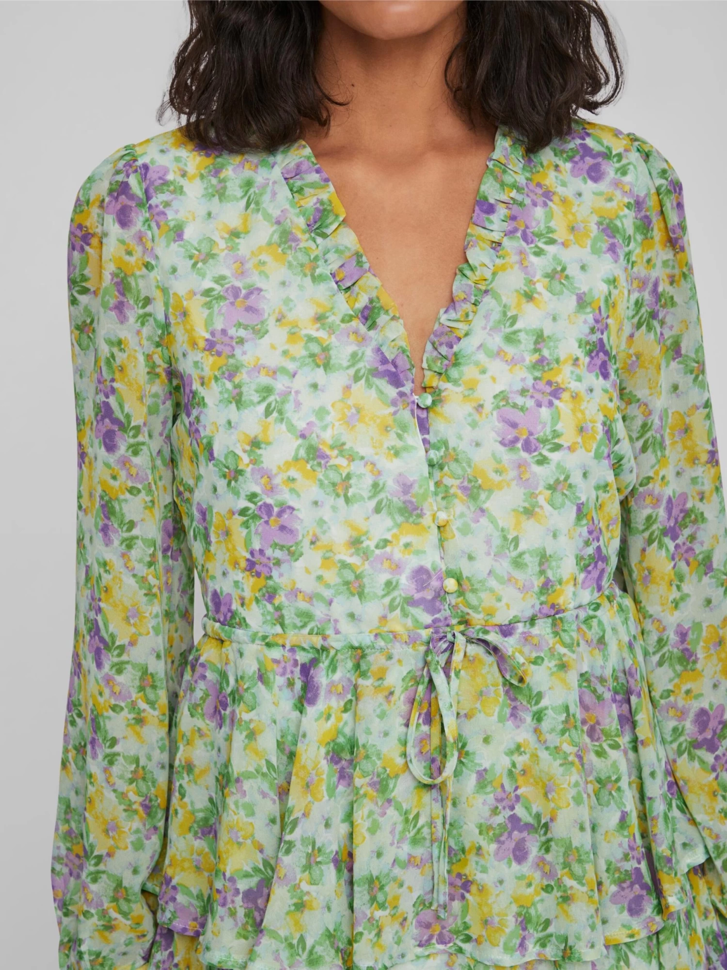 Vila Midi Jurken Jurk Paus Dames Lichtgroen / Donkergroen 9 Vila Midi Jurken Jurk Paus Dames Lichtgroen / Donkergroen - Afbeelding 7