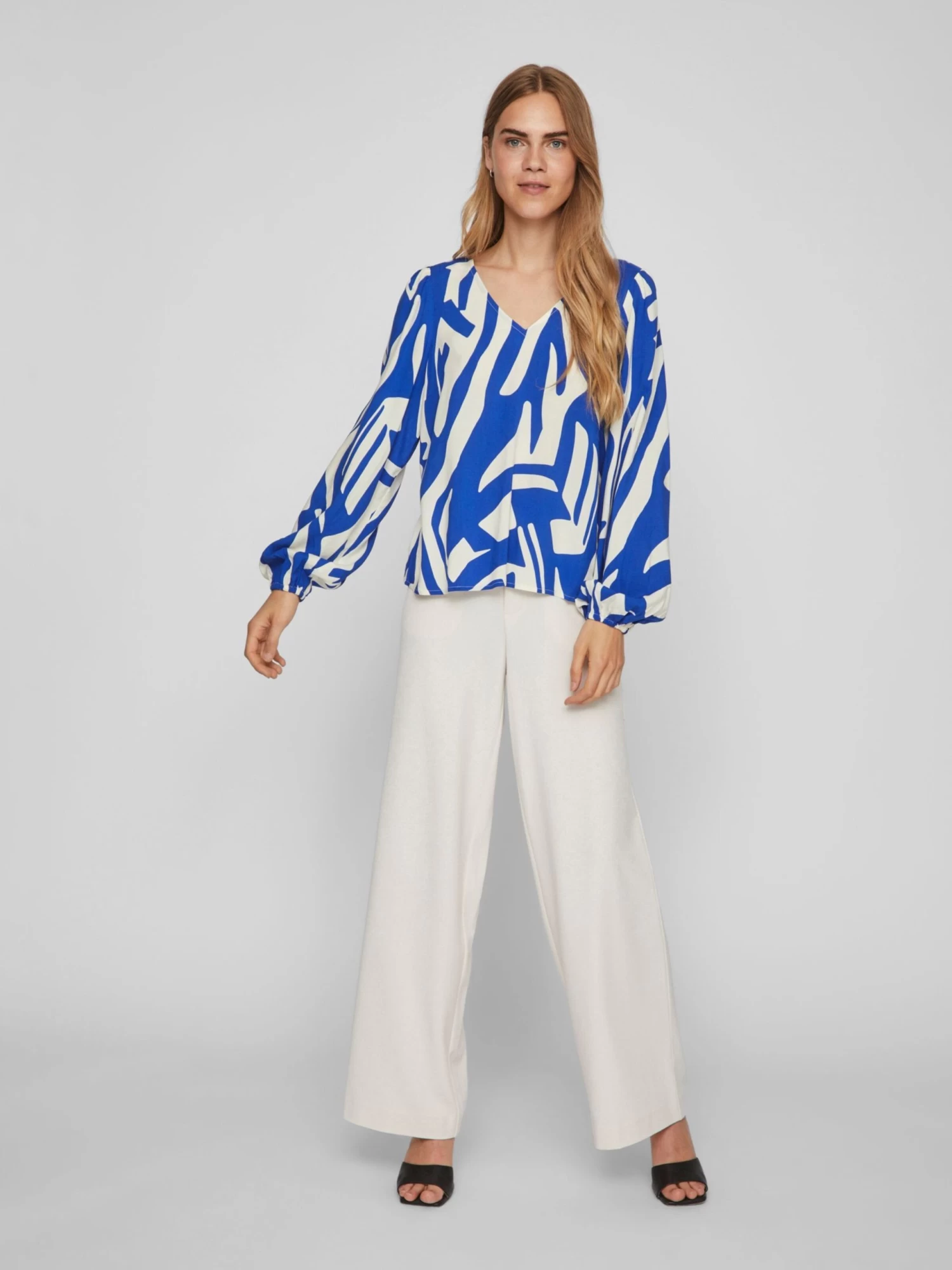 Vila Blouseshirts Blouse Dames Blauw / Wit 6 Vila Blouseshirts Blouse Dames Blauw / Wit - Afbeelding 4