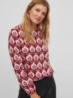 Vila Blouseshirts Blouse LISE Dames Vuurrood -Vila bcf852ef45c00f735ae3575b3c1b54ac