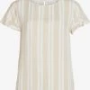 Vila Blouses Met Korte Mouw Blouse Billy Dames Beige / Wit -Vila bd85797b87b6aef906e5643add7320e5