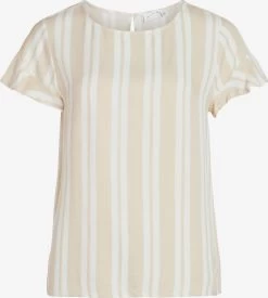 Vila Blouses Met Korte Mouw Blouse Billy Dames Beige / Wit