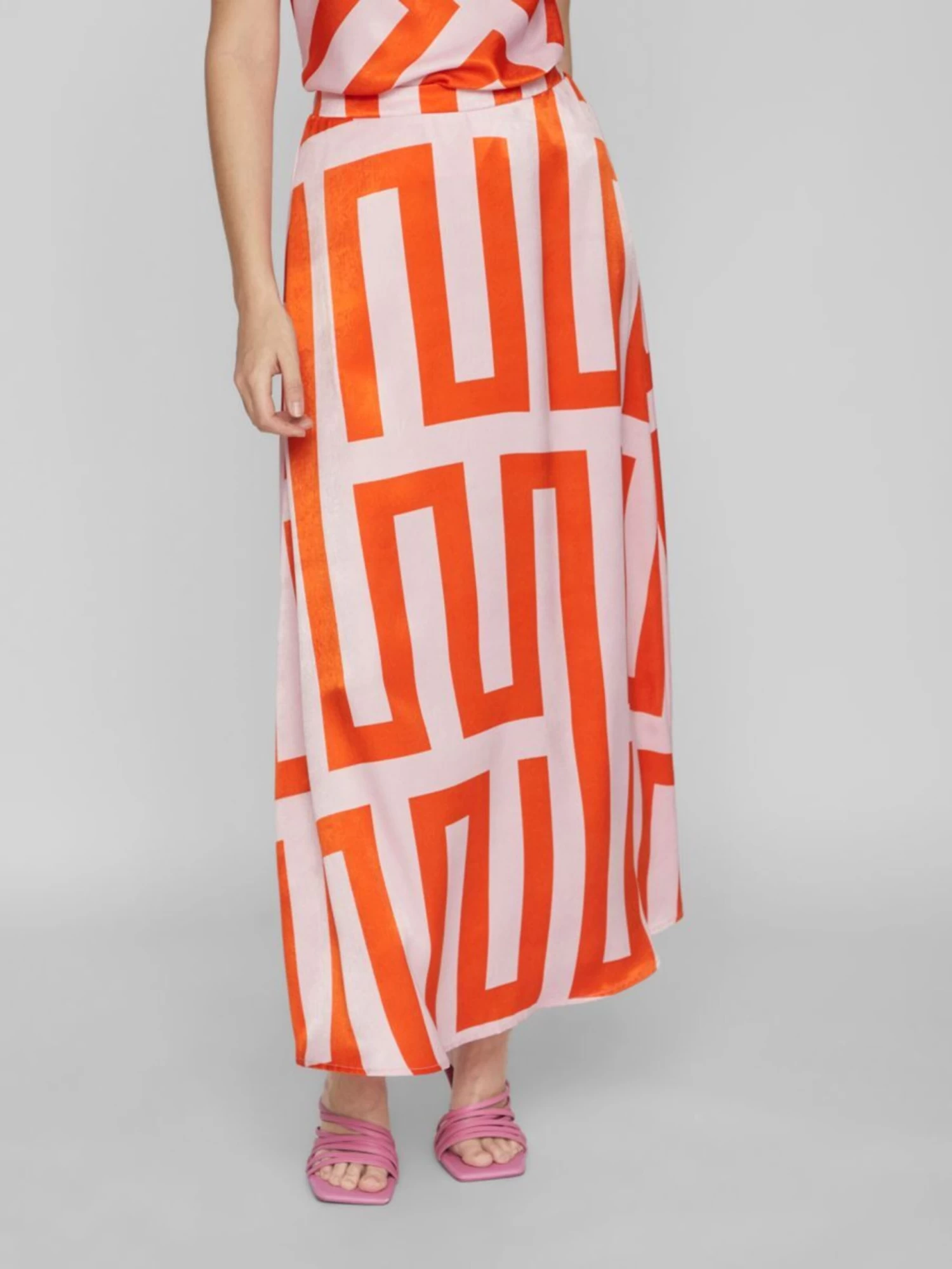 Vila Maxi Rokken Rok Dames Oranje 4 Vila Maxi Rokken Rok Dames Oranje - Afbeelding 2