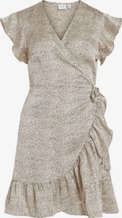 Vila Mini Jurken Jurk Dames Beige