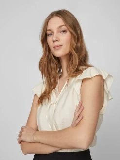Vila Blouse Tops Blouse LUCIA Dames Beige -Vila beddeaa1e2c654705cdc474466e7e02a
