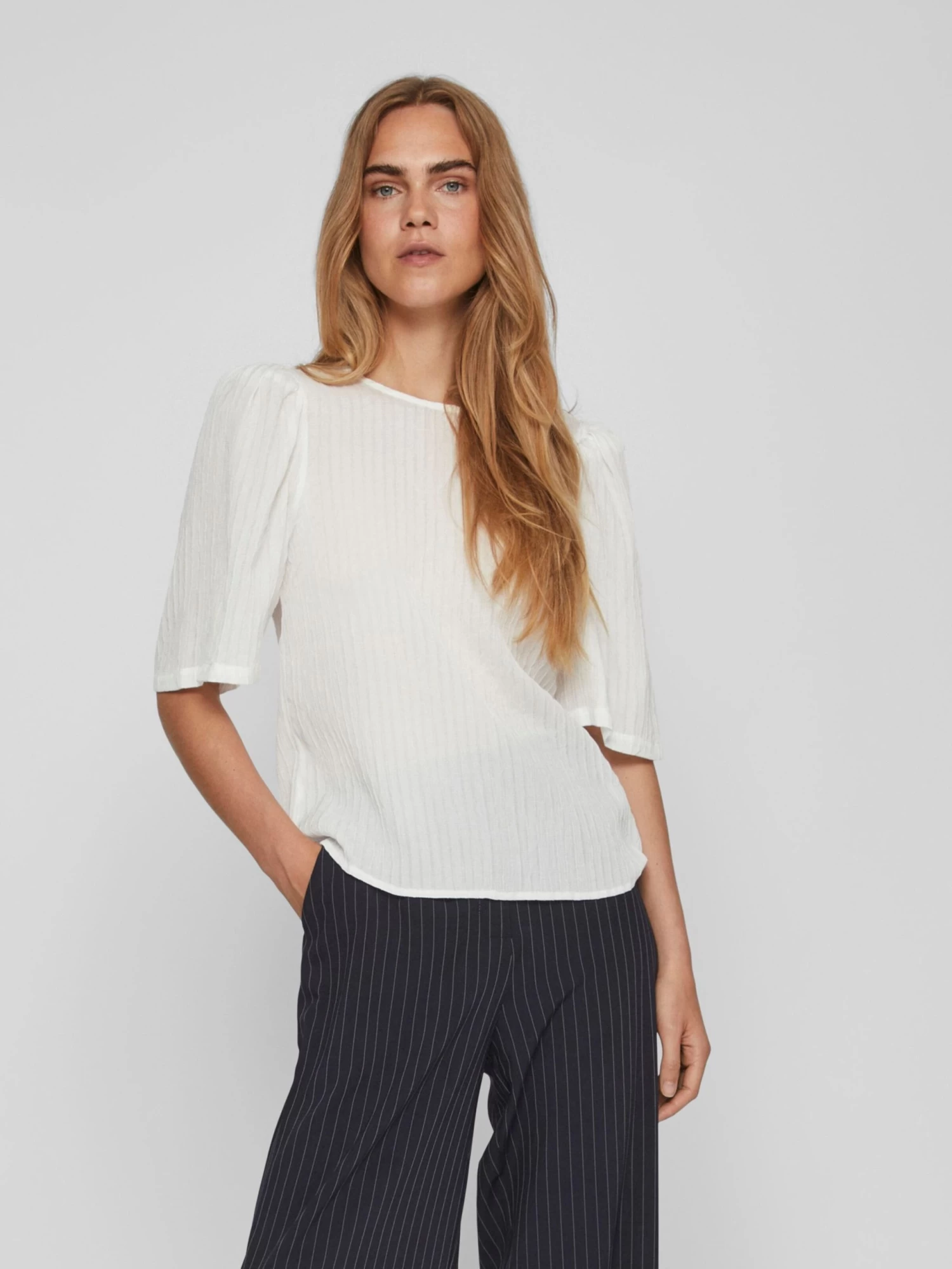 Vila Blouses Met Korte Mouw Blouse Dames Wit 5 Vila Blouses Met Korte Mouw Blouse Dames Wit - Afbeelding 3