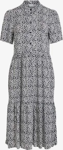 Vila Blousejurken Blousejurk Dames Zwart / Wit